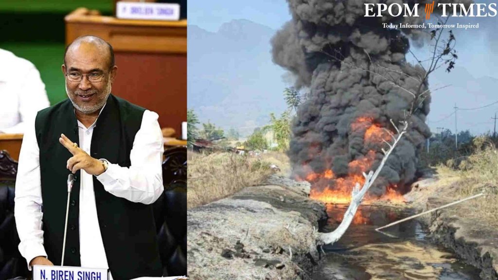 Chief minister biren oil spillage manipur